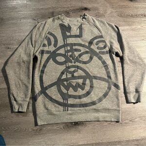 Mishka MNWKA Gray Bear Mop Graphic Crewneck Sweatshirt Medium Streetwear PunkDIY